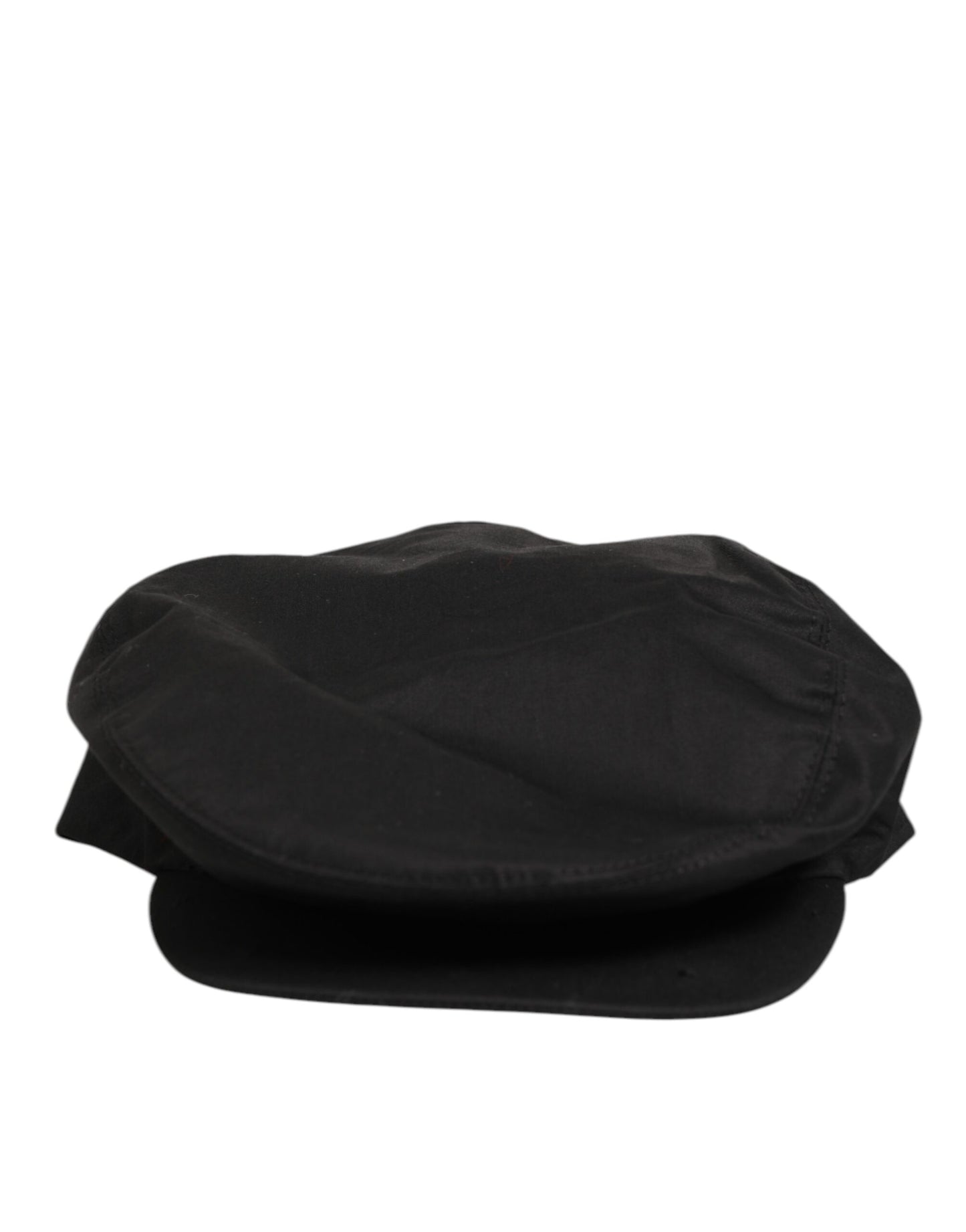 Dolce &amp; Gabbana – Schwarze Newsboy-Mütze aus Baumwollstretch