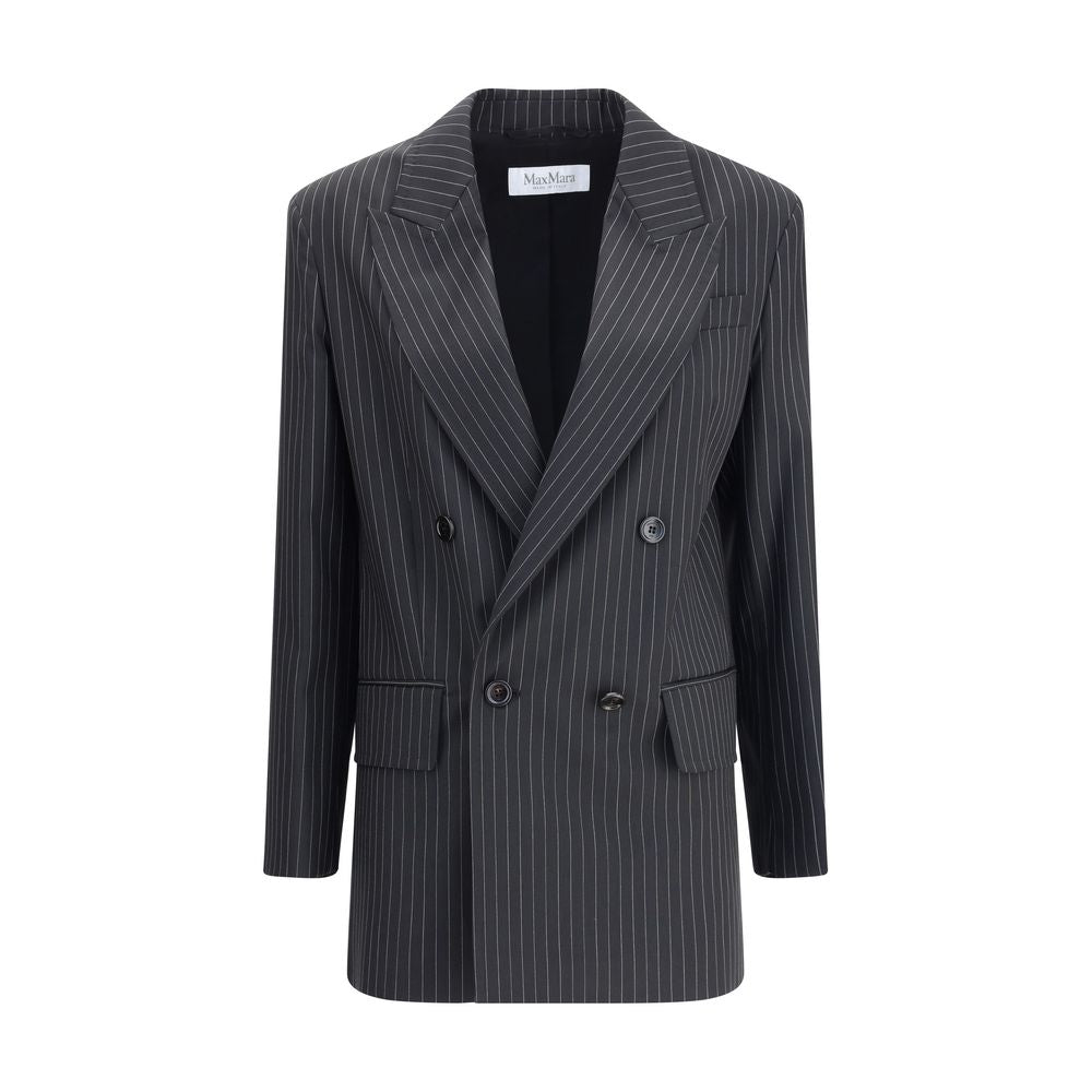 Max Mara Schwarzer Blazer aus Fleecewolle