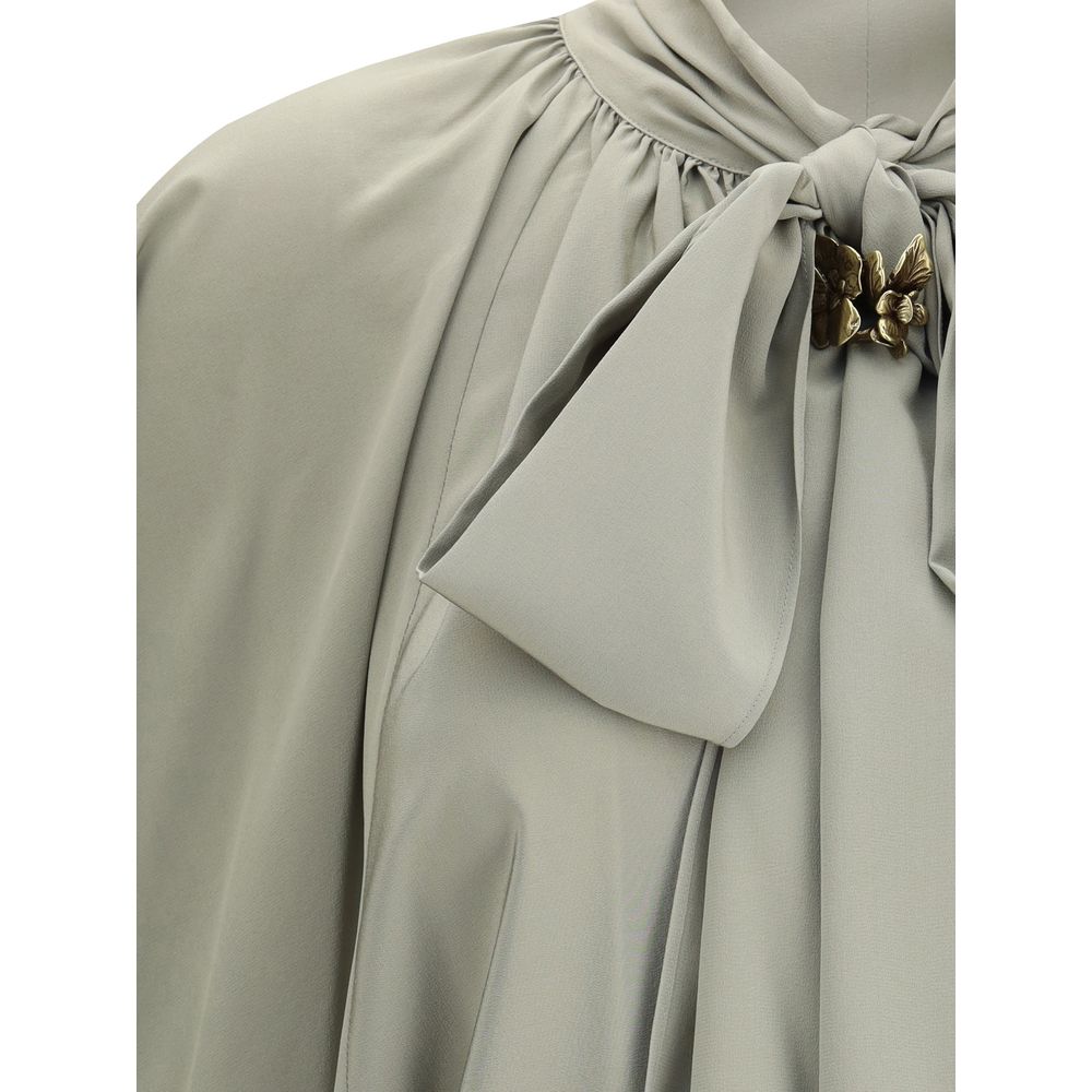 Max Mara Grüne Seidenbluse