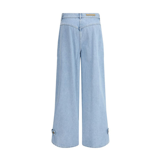 Max Mara Hellblaue Baumwolljeans mit hohem Bund
