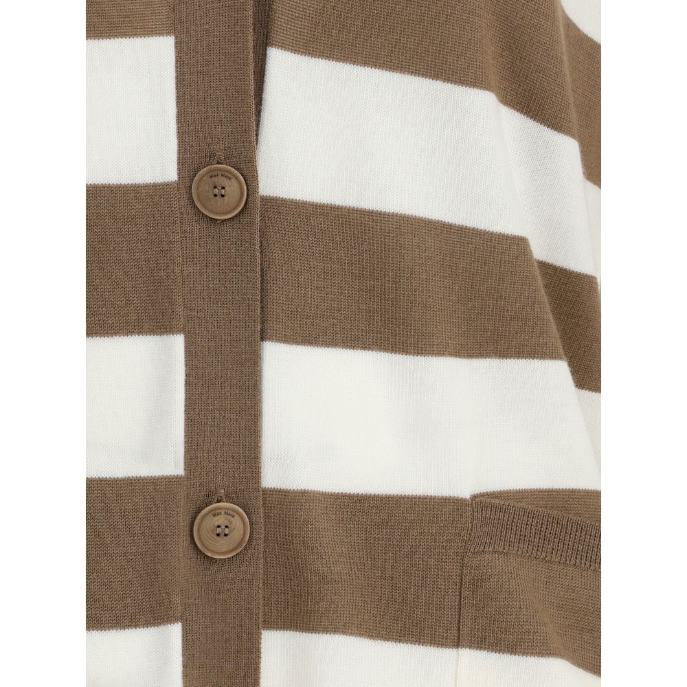 Max Mara braune Fleece-Woll-Strickjacke