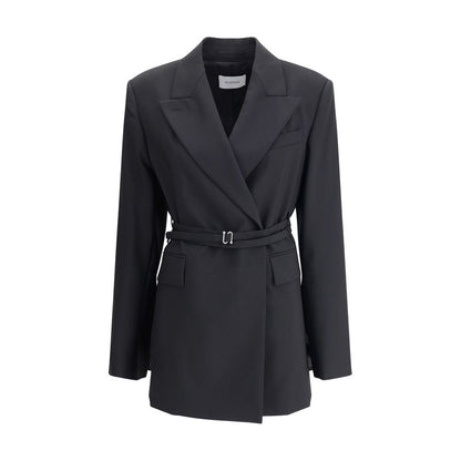 Max Mara Schwarzer Fleece-Mantel aus Wolle in voller Länge