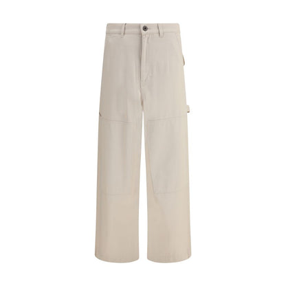 Max Mara Cargohose aus cremefarbener Baumwolle