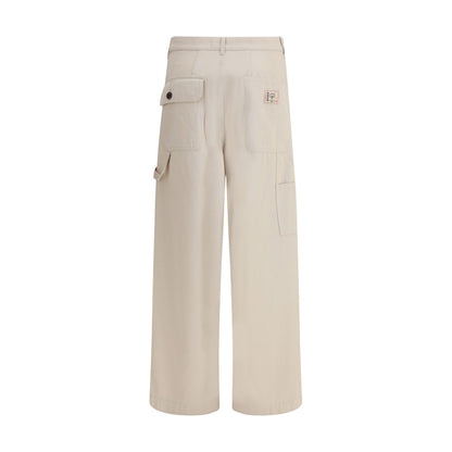 Max Mara Cargohose aus cremefarbener Baumwolle