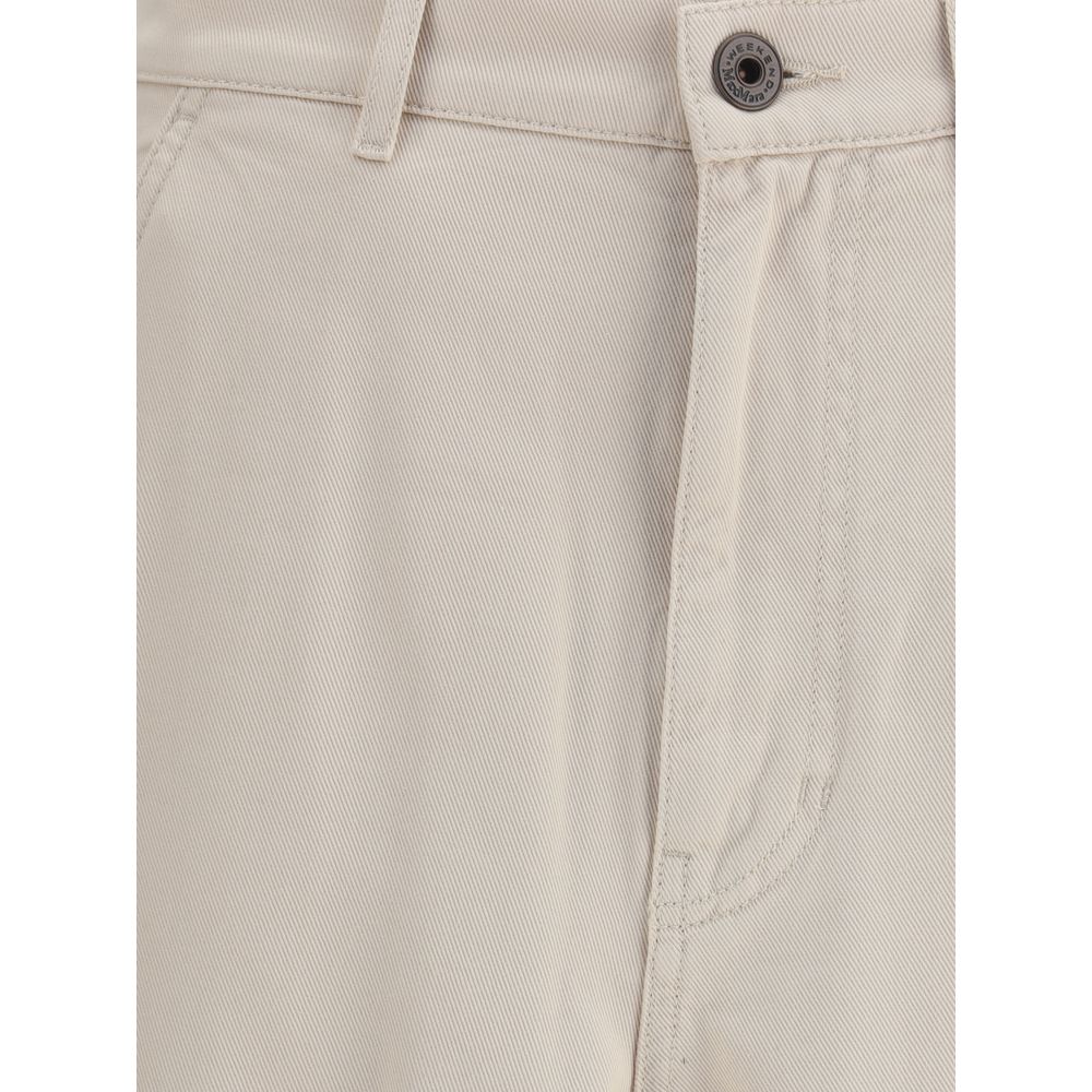 Max Mara Cargohose aus cremefarbener Baumwolle