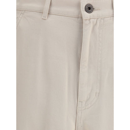 Max Mara Cargohose aus cremefarbener Baumwolle
