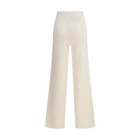 Max Mara Cremefarbene Viskose-Freizeithose