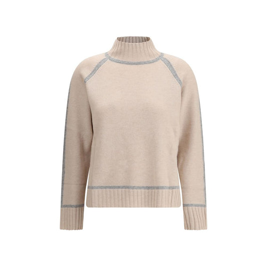 Max Mara Beige Woll-Rollkragenpullover