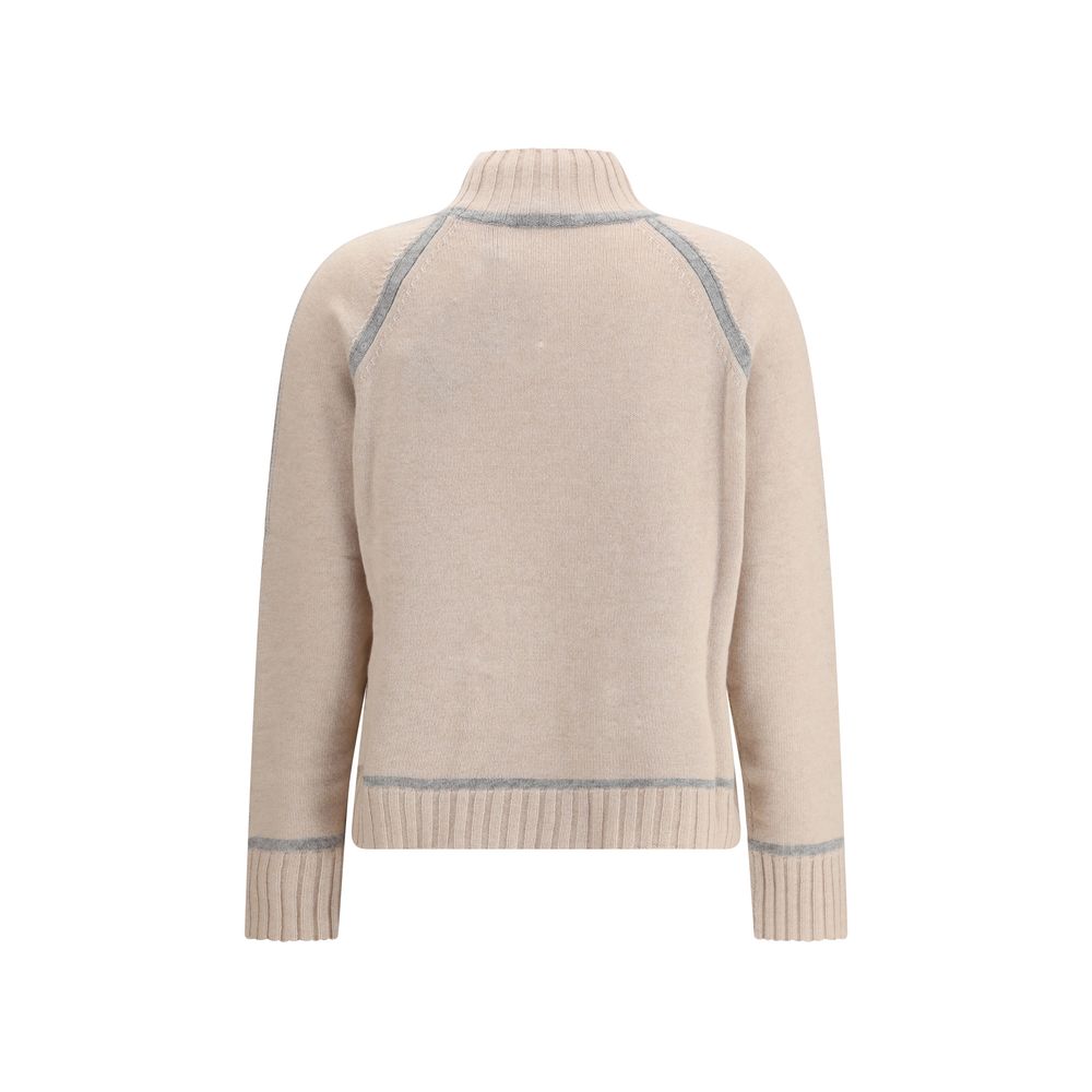 Max Mara Beige Woll-Rollkragenpullover