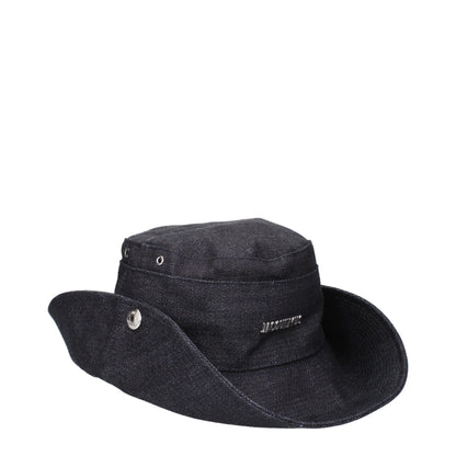 Jacquemus Sonnenhut aus blauer Baumwolle