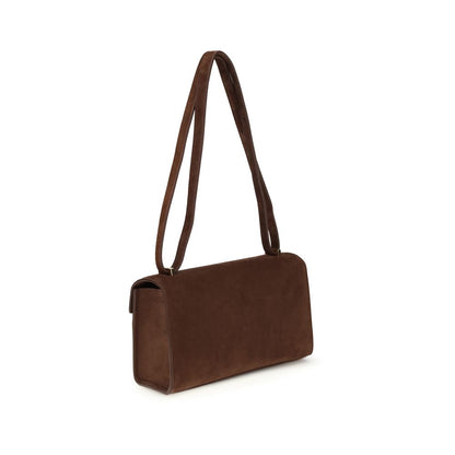 Savette Brown Calf Leather Bos Taurus Shoulder Bag
