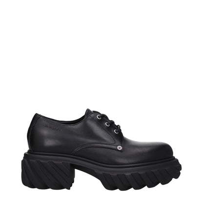 Off-White Oxfords und Derbys aus schwarzem Leder