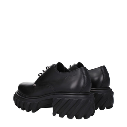 Off-White Oxfords und Derbys aus schwarzem Leder