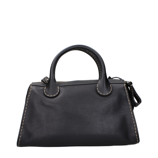 Chloé Schwarze Lederhandtaschen