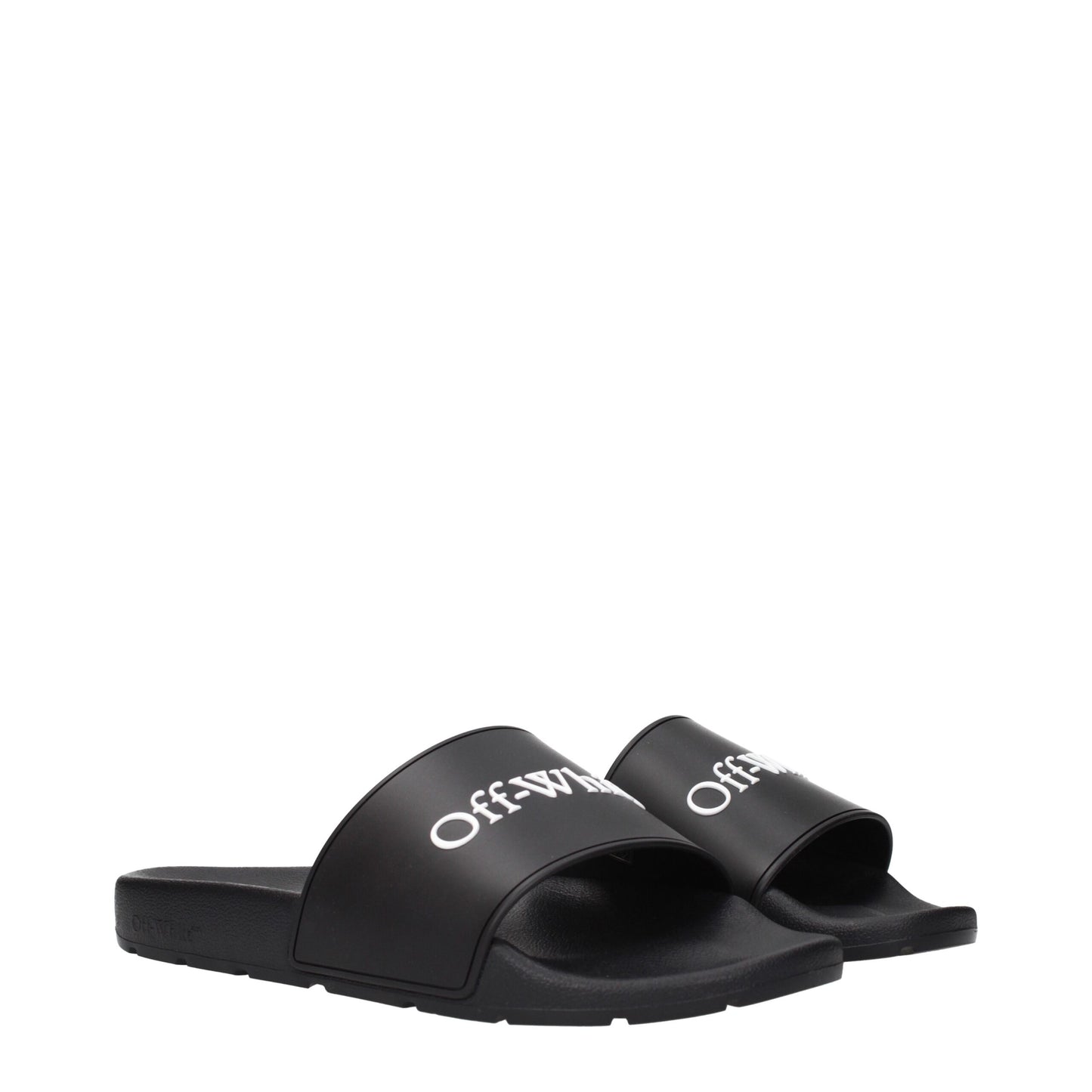 Off-White Schwarze Baumwoll-Hausschuhe