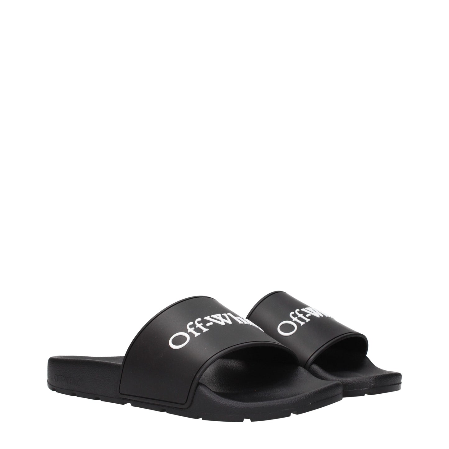 Off-White Schwarze Baumwoll-Hausschuhe