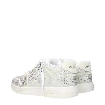 Off-White beige Leder-Sneaker mit niedrigem Schaft