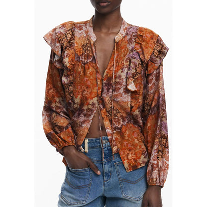 Desigual Orange Viskose Damen Shirt