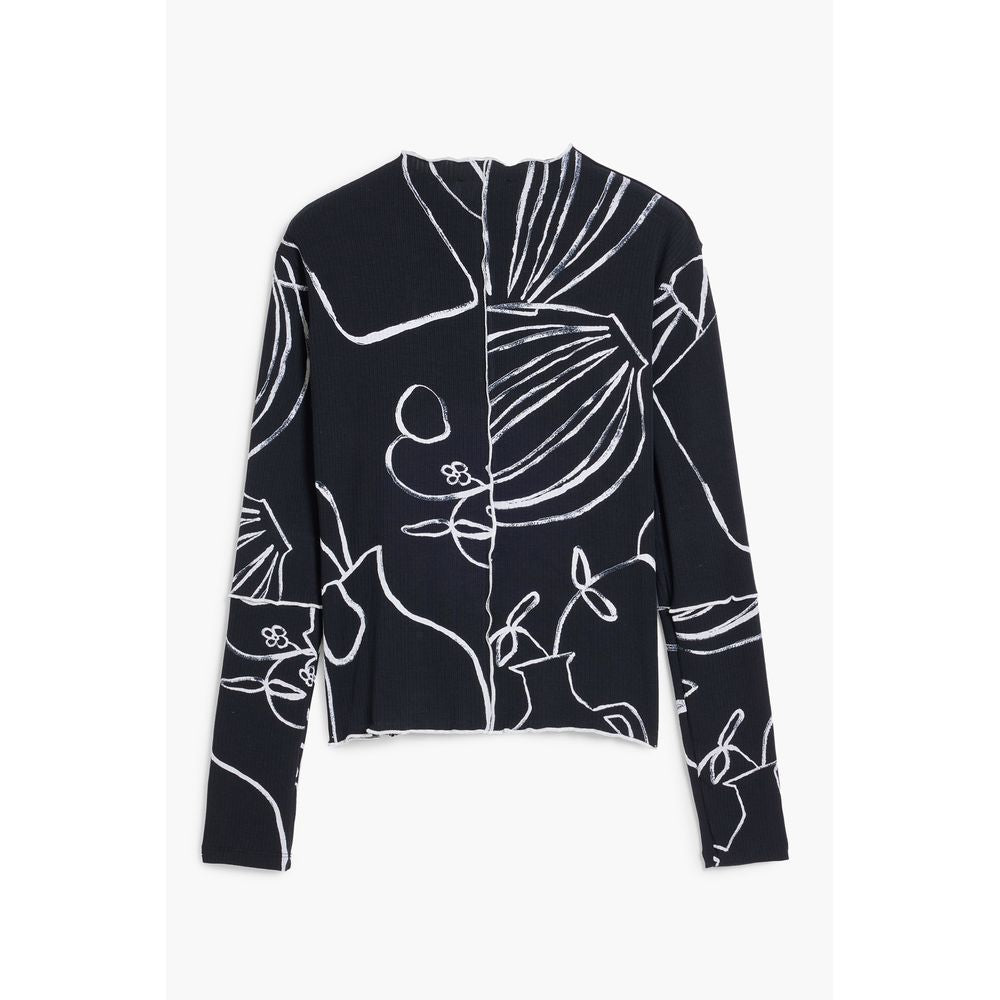 Desigual Schwarzes Elastan Damen T-Shirt