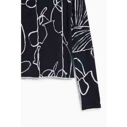 Desigual Schwarzes Elastan Damen T-Shirt