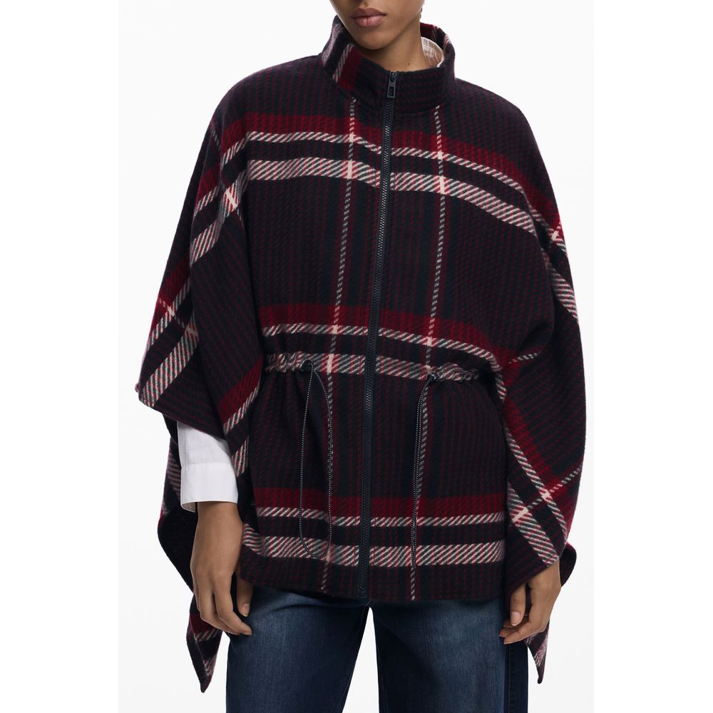 Desigual Schwarzer Polyester-Poncho für Damen