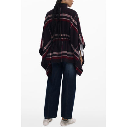 Desigual Schwarzer Polyester-Poncho für Damen