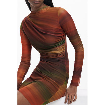 Desigual Orange Polyester Damenkleid