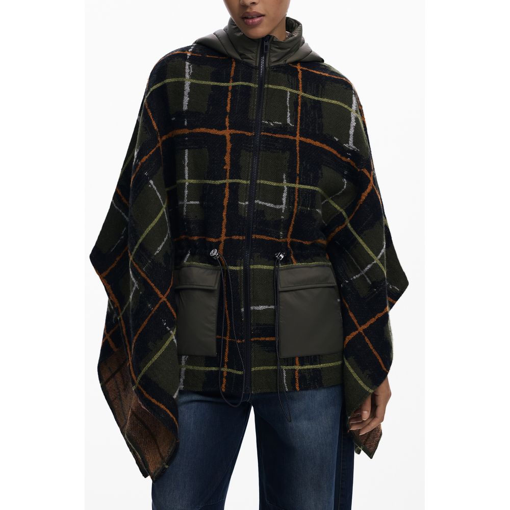 Desigual Grüner Polyester-Poncho für Damen