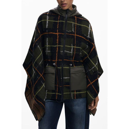 Desigual Grüner Polyester-Poncho für Damen