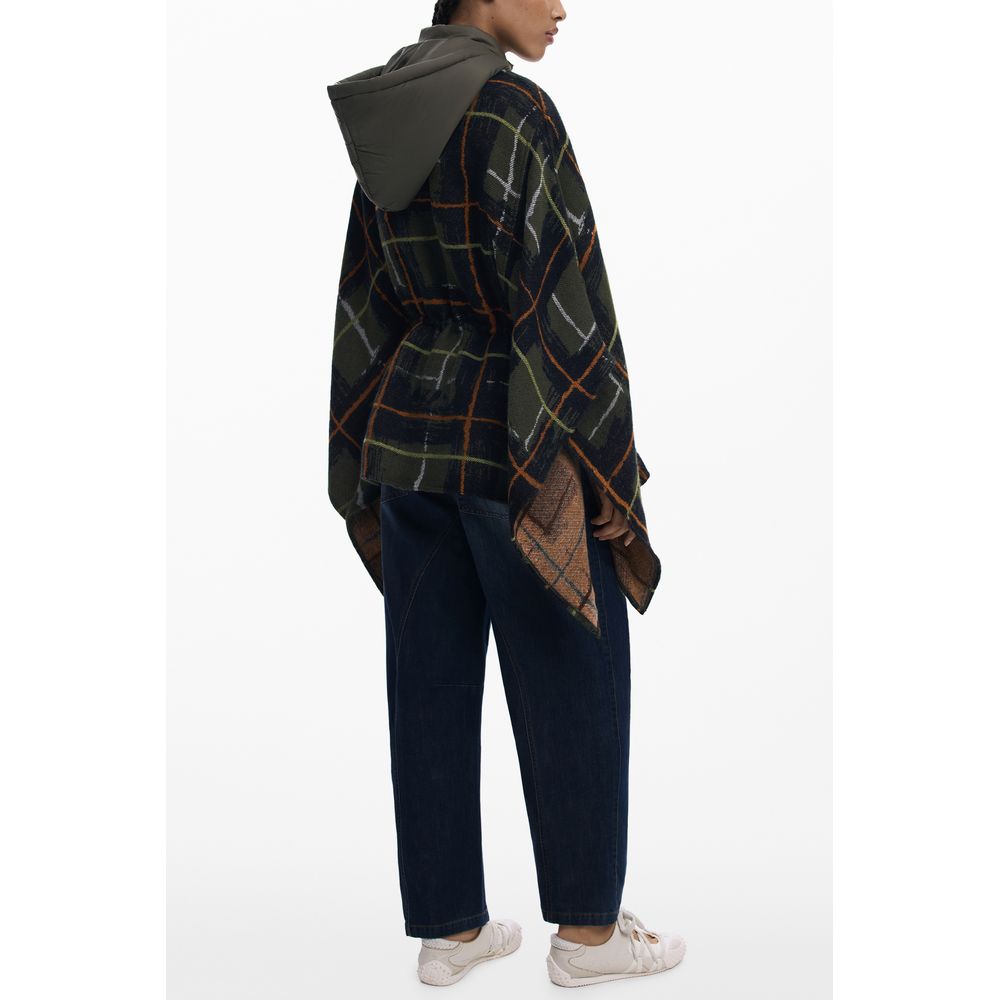 Desigual Grüner Polyester-Poncho für Damen