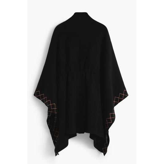 Desigual Schwarzer Polyester-Poncho für Damen