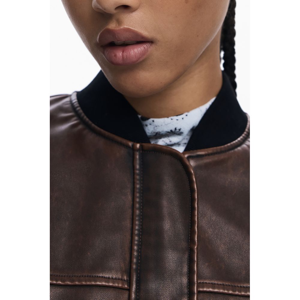 Desigual Brauner Polyethylen-Poncho für Damen