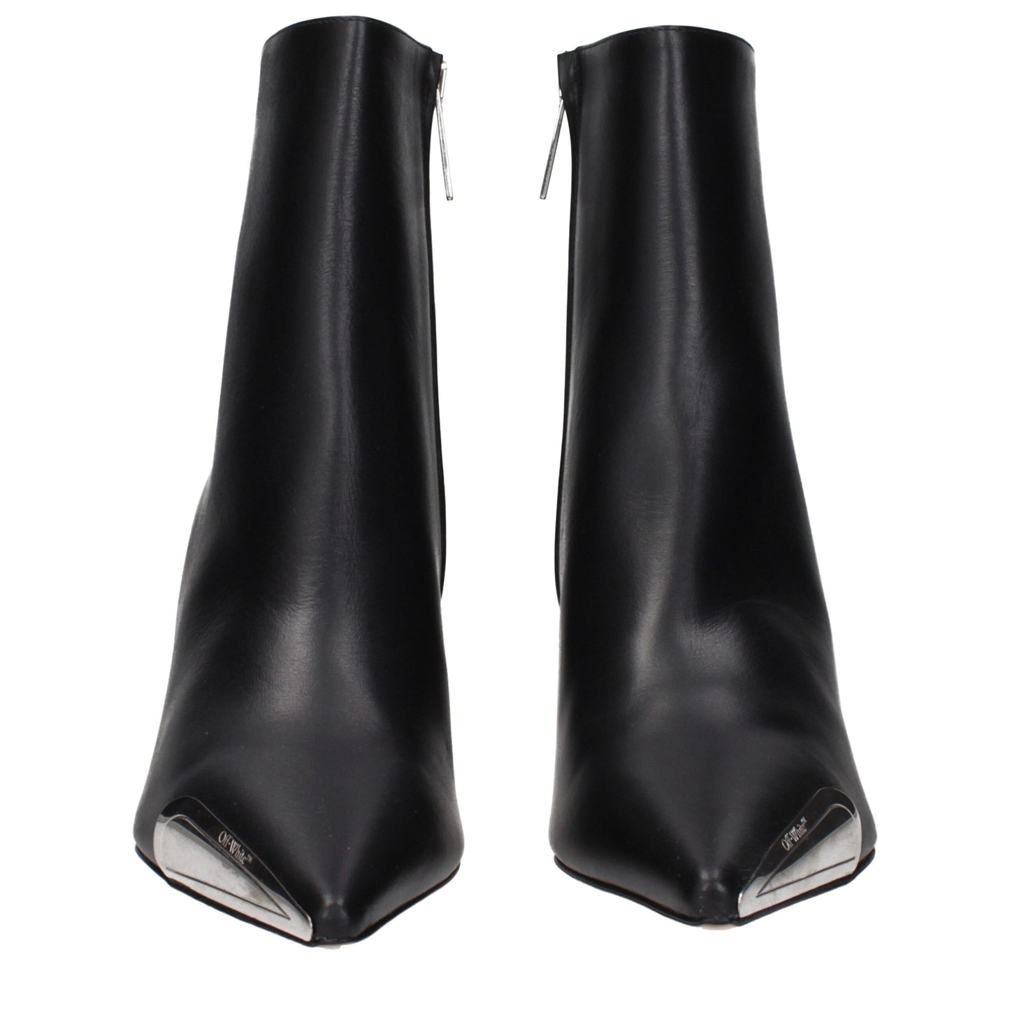 Off-White – Schwarze Lederstiefeletten