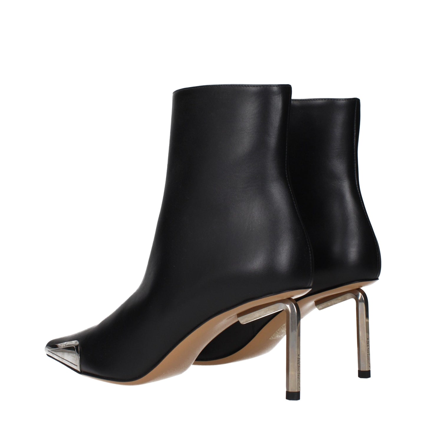 Off-White – Schwarze Lederstiefeletten