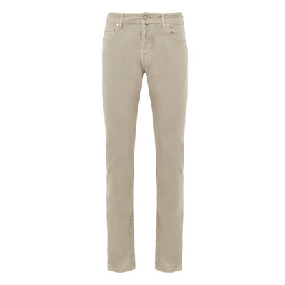 Jacob Cohen Beige Cotton Slim Fit Jeans