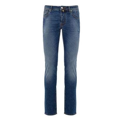 Jacob Cohen Blue Cotton Skinny Jeans