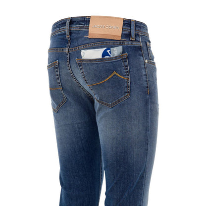 Jacob Cohen Blue Cotton Skinny Jeans