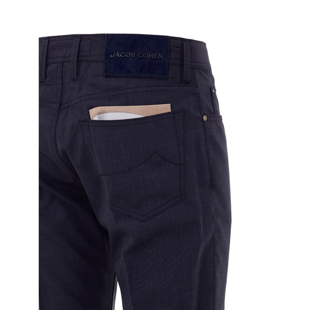 Jacob Cohen Blue Wool Casual Pants