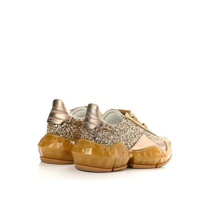Jimmy Choo Sneaker aus goldfarbenem Kalbsleder mit dicker Sohle