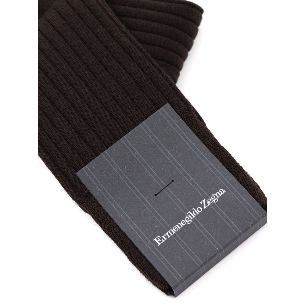 ZEGNA Braune Wollsocken