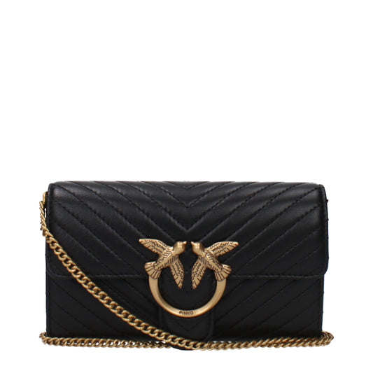 PINKO Schwarze Leder-Clutch-Taschen