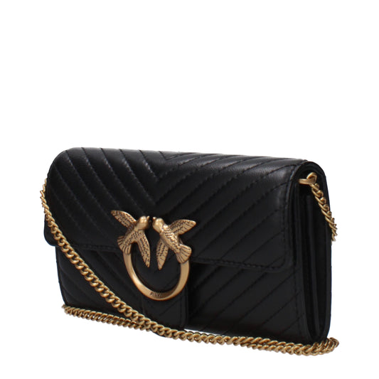 PINKO Schwarze Leder-Clutch-Taschen