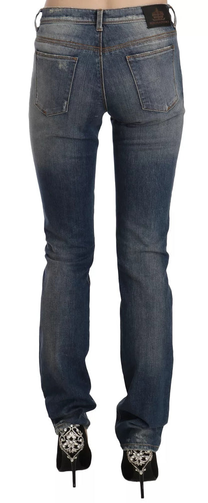 Ermanno Scervino Blau verwaschene Bootcut-Jeans für den Alltag