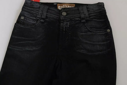 John Galliano Schwarz verwaschene Jeans mit ausgestelltem Schnitt und hoher Taille