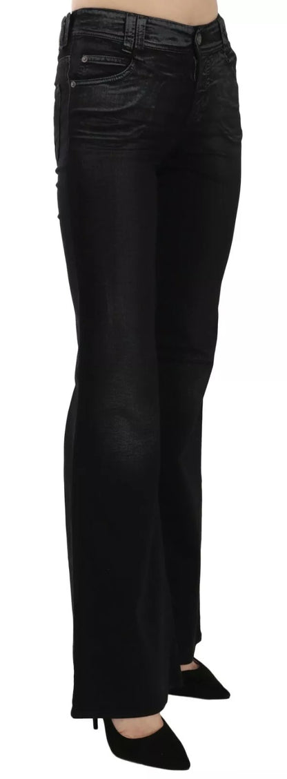 John Galliano Schwarz verwaschene Jeans mit ausgestelltem Schnitt und hoher Taille