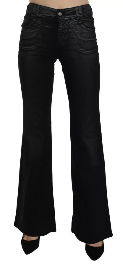 John Galliano Schwarz verwaschene Jeans mit ausgestelltem Schnitt und hoher Taille