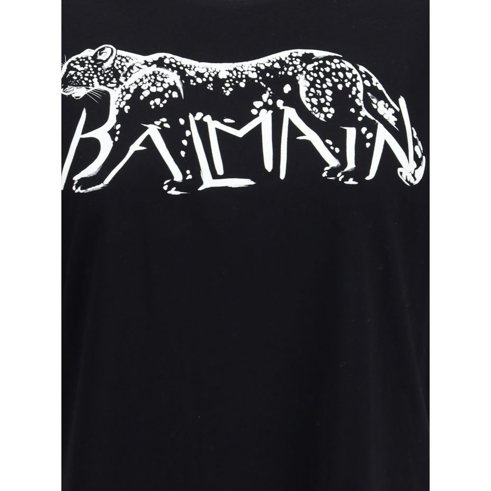 Balmain T-Shirt mit Leopardenmuster