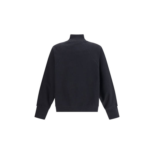 Balmain – Sweatshirt mit hohem Kragen und Leopardenmuster
