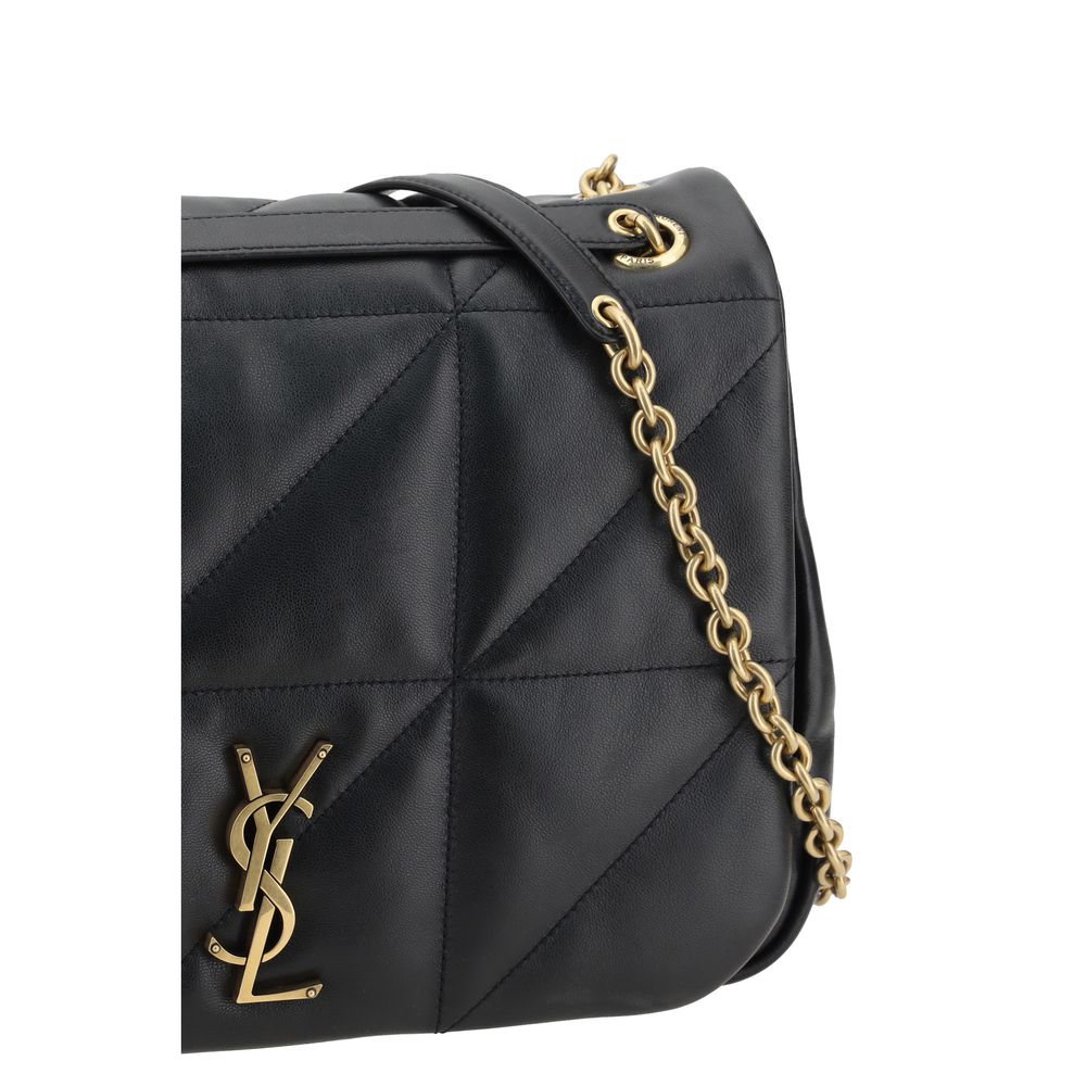 Saint Laurent Schultertasche aus schwarzem Kalbsleder (Bos Taurus)