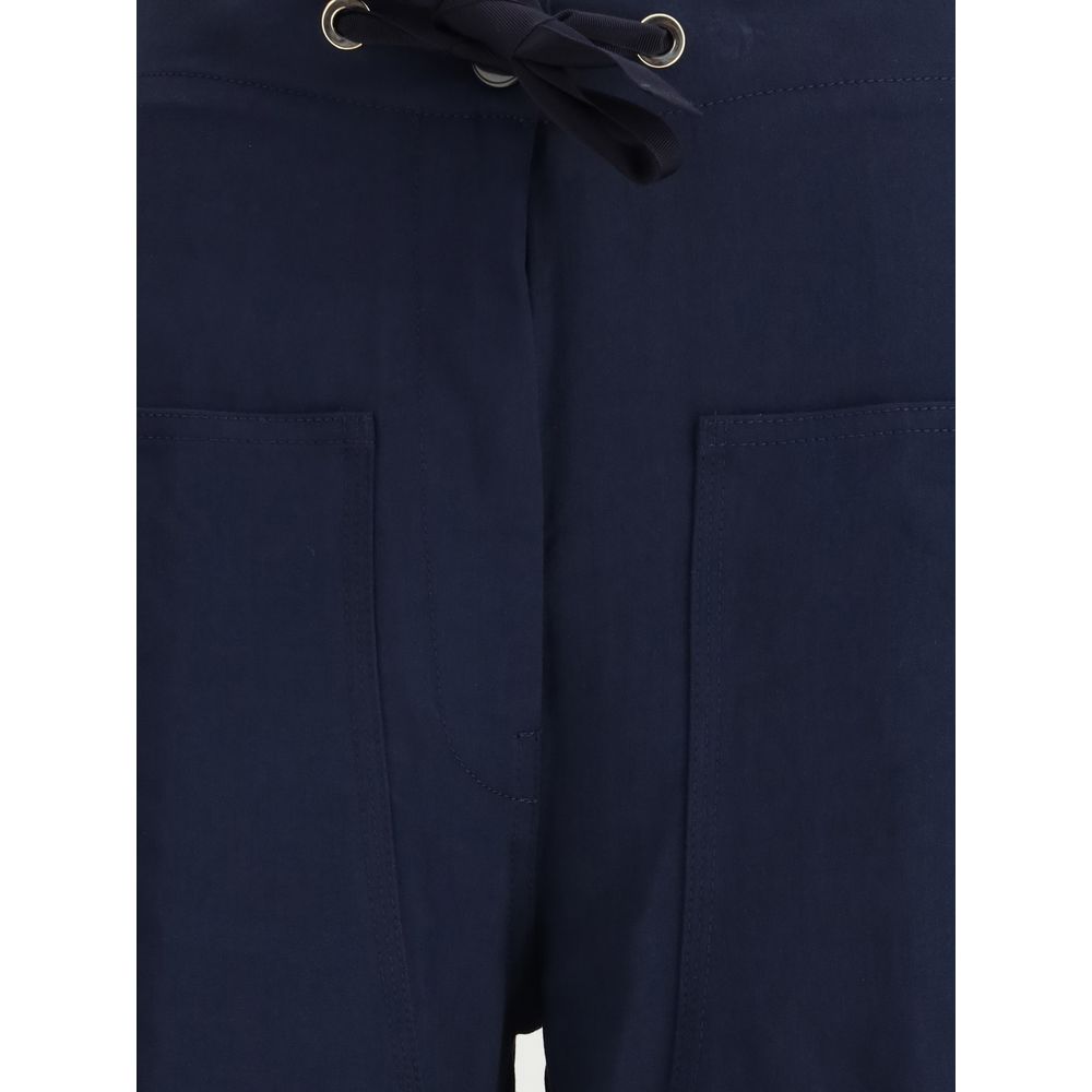 Forte_Forte Blaue Baumwoll-Freizeithose